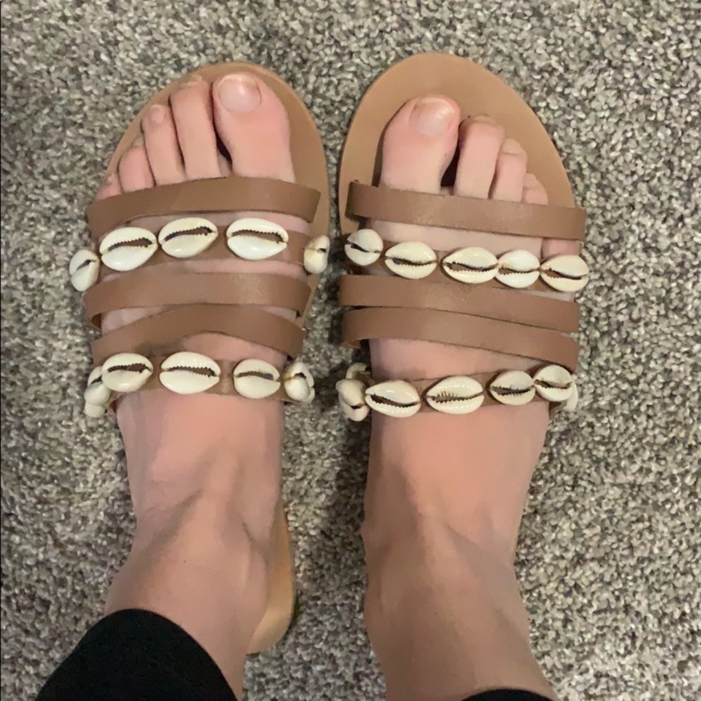 Brown Seashell Sandals